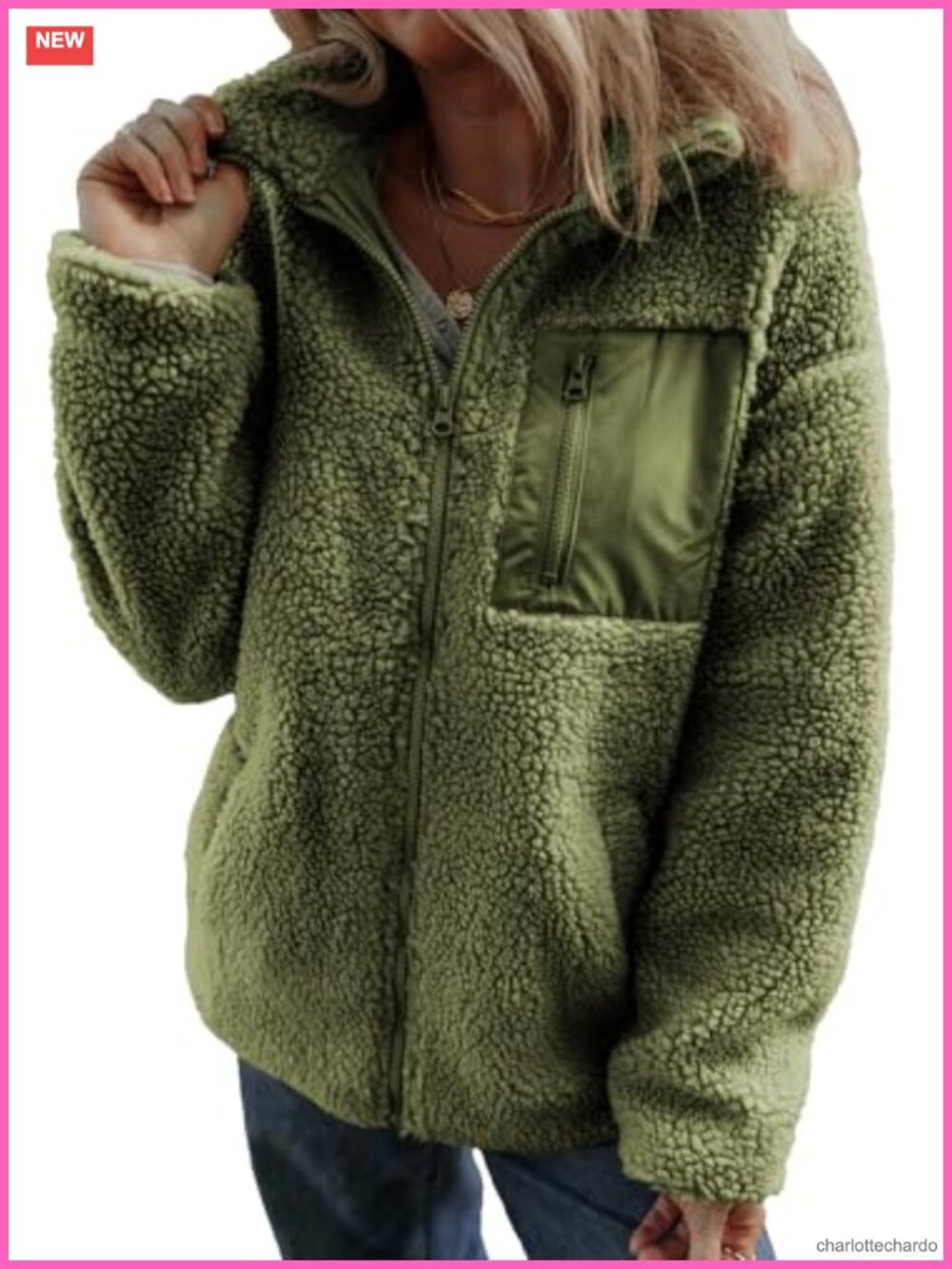 Womens Fleece Teddy Jacket Long Sleeve Full Zip Warm Winter Coat